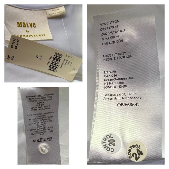 Anthropologie Maeve Poplin White Blouse M - Picture 14 of 14